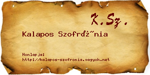 Kalapos Szofrónia névjegykártya